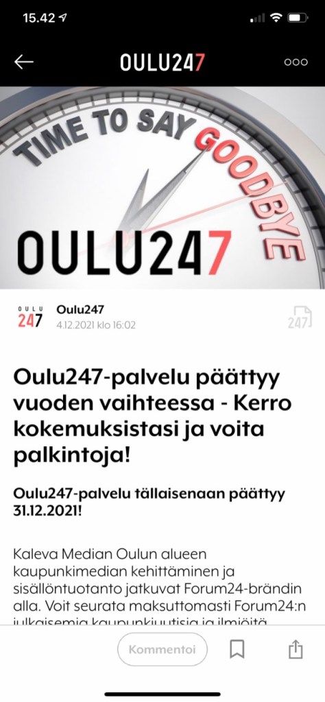 Kaleva lopettaa 247-kaupunkimedian